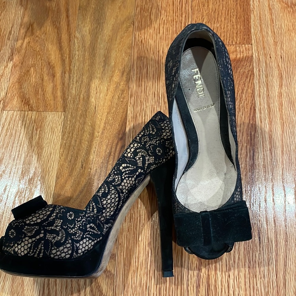 Fendi lace heels